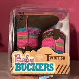 Brand New Twister Baby Girl Buckers boots! Size 2! Comes w/ box never worn!
